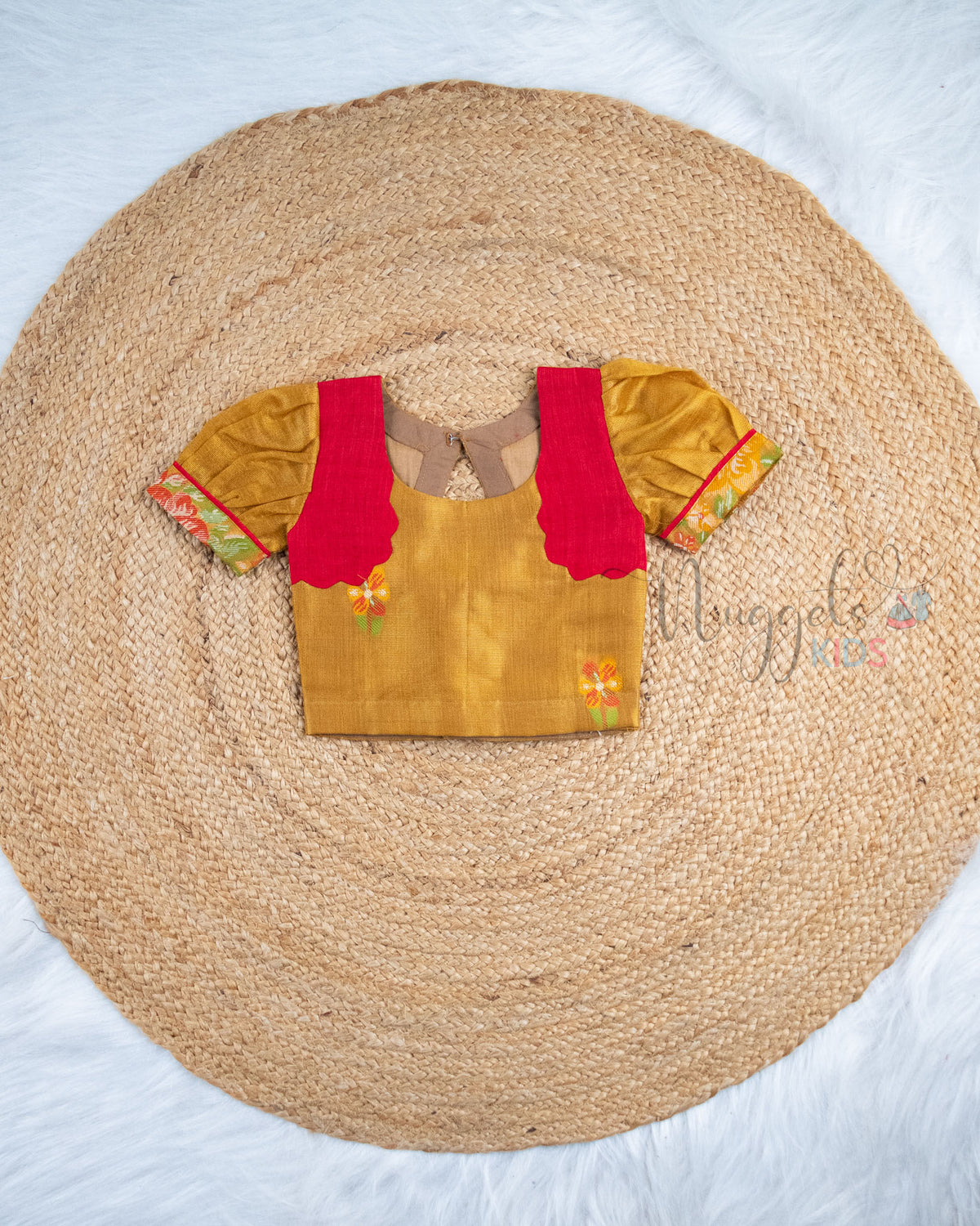 Ready to Ship: Mustard Yellow Crop Top Woven Tissue Lehenga Set