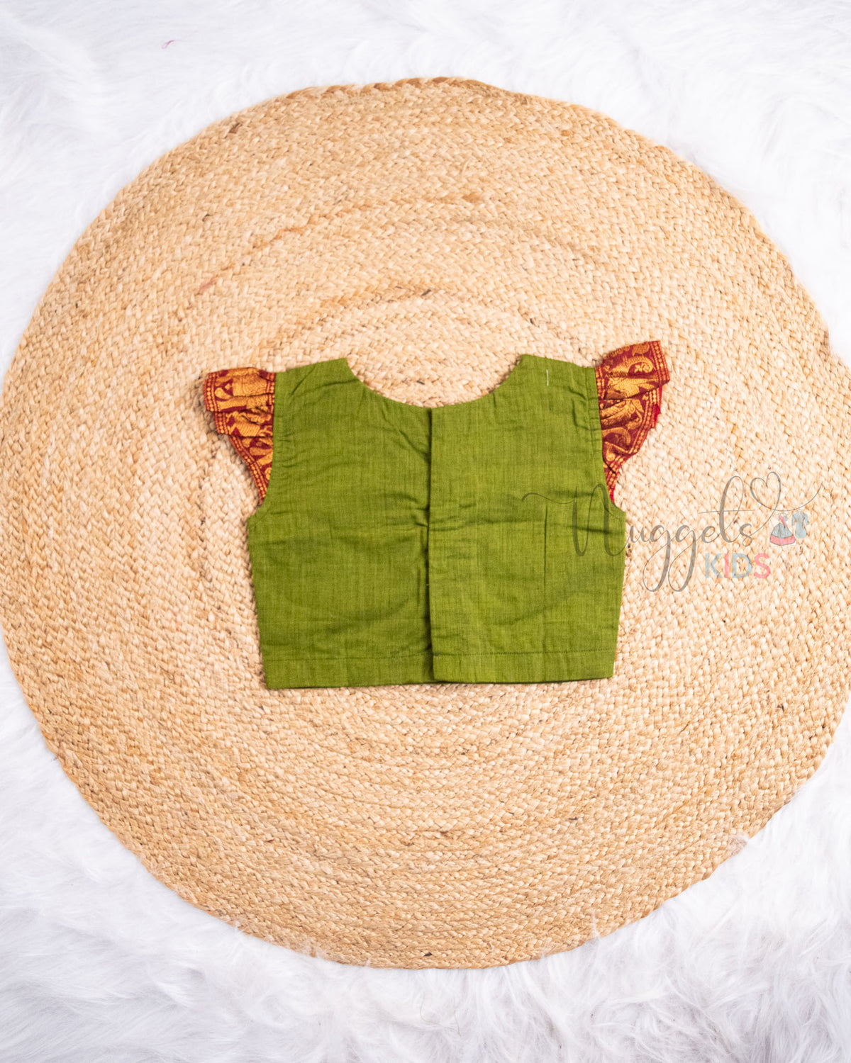 Ready to Ship: Green And Maroon Chettinad Pattu Pavada