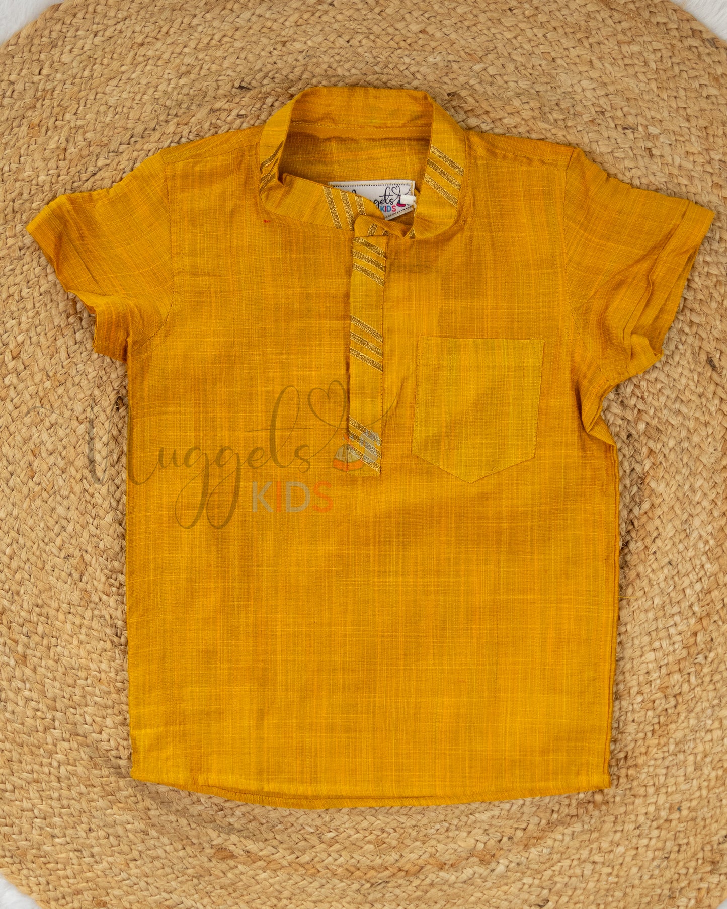 Ready to Ship: Yellow Silk Short Kurta