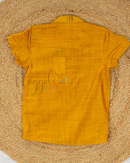 Ready to Ship: Yellow Silk Short Kurta