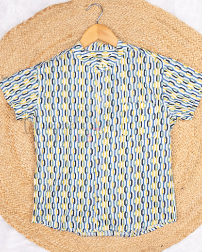 Ready to Ship: Chains Printed Cotton Shirt with Front Pocket