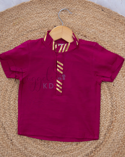 Ready to Ship: Pink Silk Short Kurta