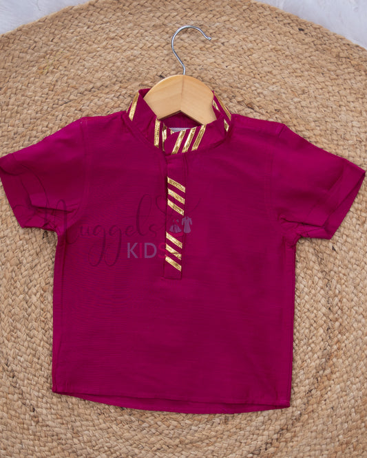 Ready to Ship: Pink Silk Short Kurta
