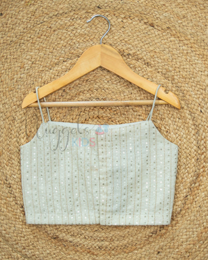 Ready to Ship: Pear White Designer Spaghetti Crop Top