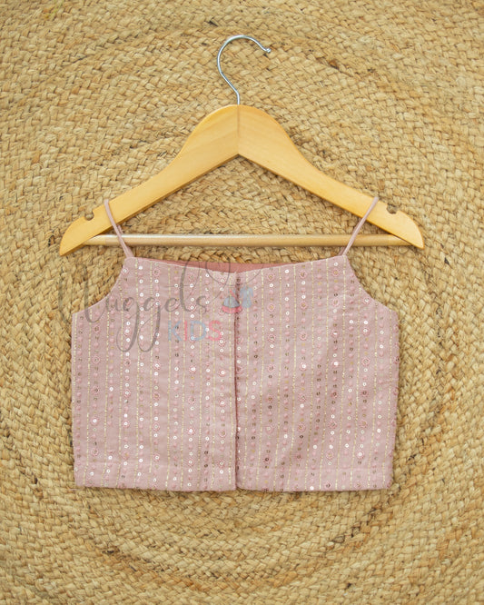 Ready to Ship: Baby Pink Designer Spaghetti Crop Top