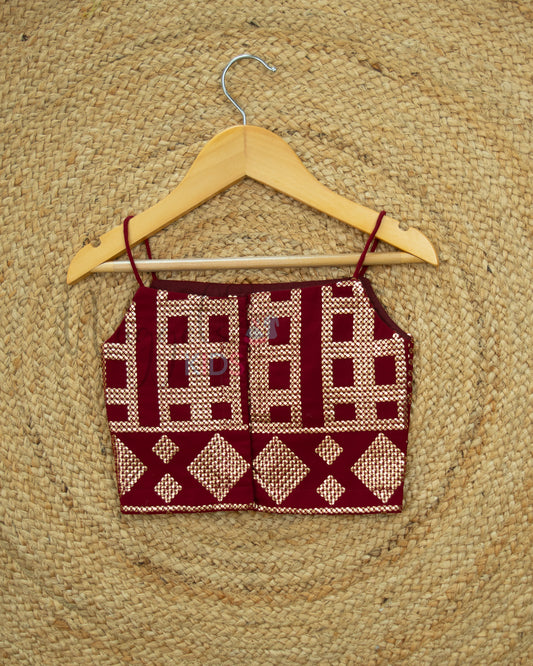 Ready to Ship: Brown Designer Spaghetti Crop Top