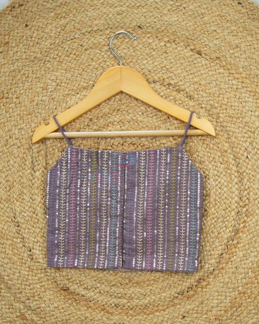 Ready to Ship: Mauve Designer Spaghetti Crop Top