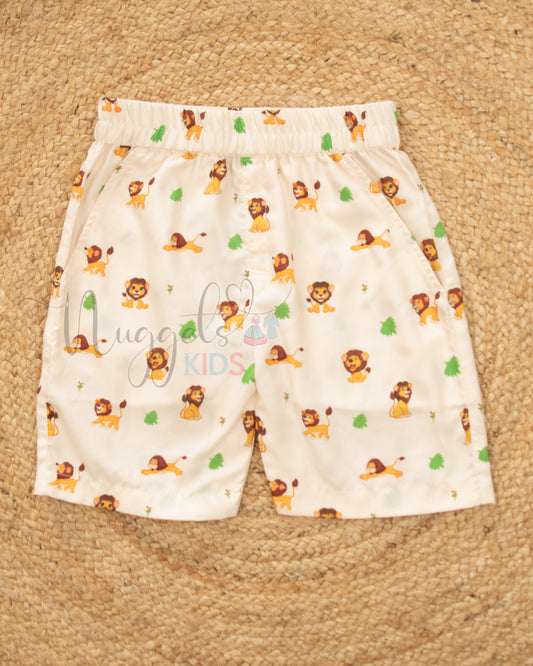 Ready to Ship: Lion King Printed Swiss Cotton Shorts