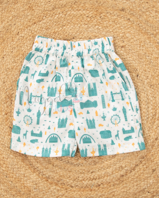 Ready to Ship: London Printed Swiss Cotton Shorts