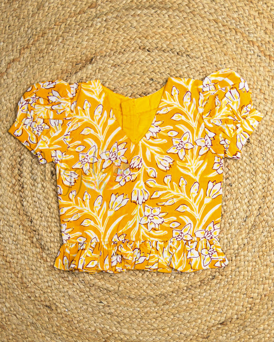 Ready to Ship: Yellow Cambric Cotton Co-Ords Sets