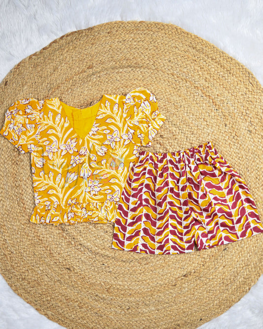 Ready to Ship: Yellow Cambric Cotton Co-Ords Sets