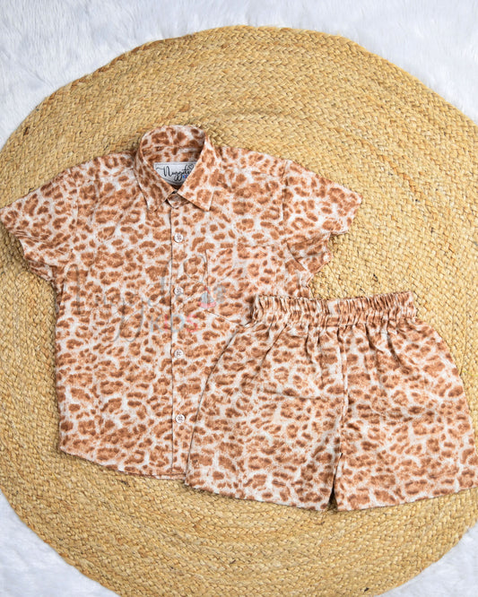 Ready to Ship: Tiger Printed Linen Co-Ord Sets