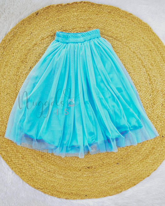 Ready to Ship: Sky Blue Netted Lehenga