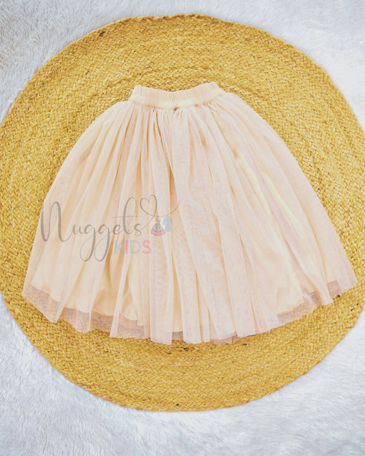 Ready to Ship: Beige Netted Lehenga