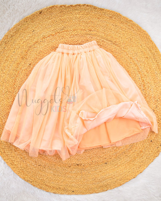 Ready to Ship: Coral Pastels Netted Lehenga