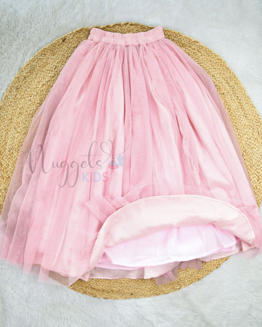 Ready to Ship: Pastel Pink Netted  Lehenga