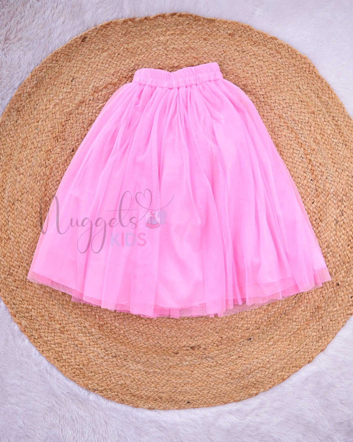 Ready to Ship: Baby Pink Netted Lehenga