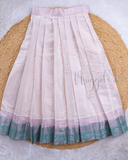 Pre Order: Turquoise Semi Silk Top and Lehenga