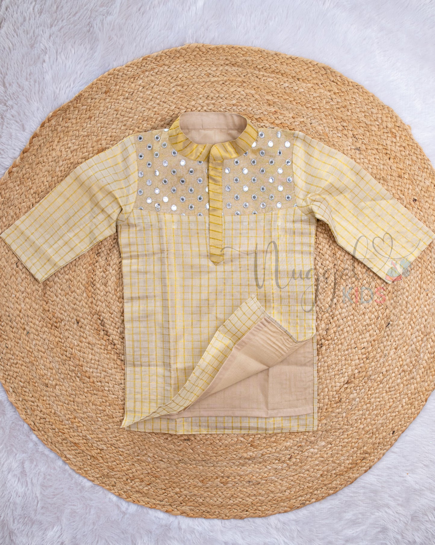 Pre Order: Golden Kasavu Kurta Dhodi set