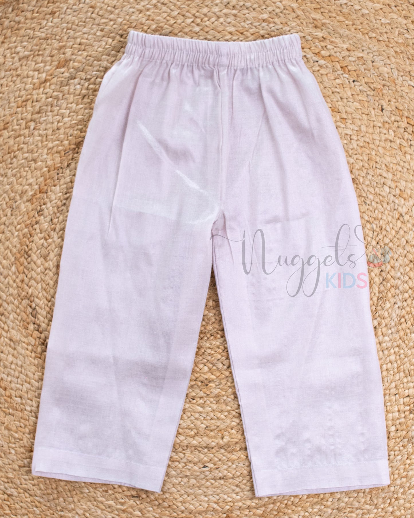 Pre Order: Pink Kasavu Kurta Set with Mirror Loop Detailing on one side