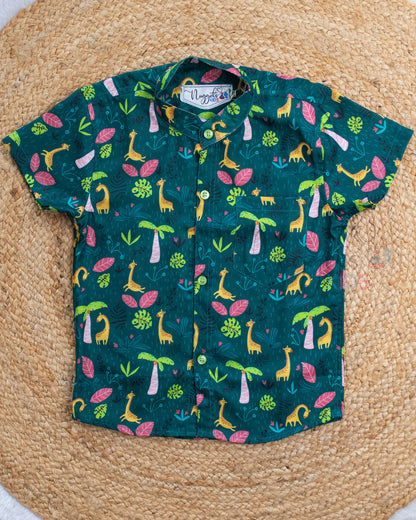 Ready to Ship: Giraffe Jam Linen Viscose Co_Ords Set