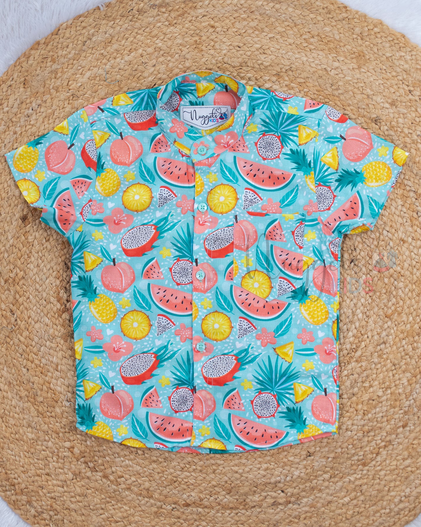 Ready to Ship: Slice Frutti Linen Viscose Co-Ords Set