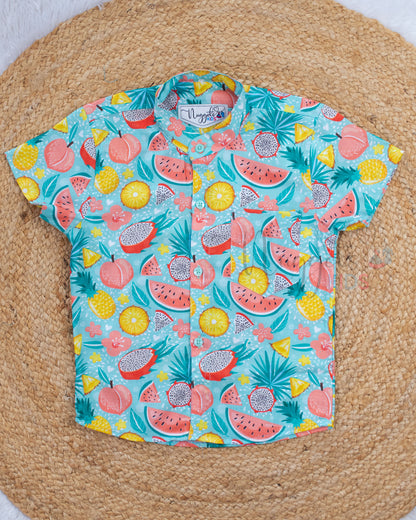 Ready to Ship: Slice Frutti Linen Viscose Co-Ords Set