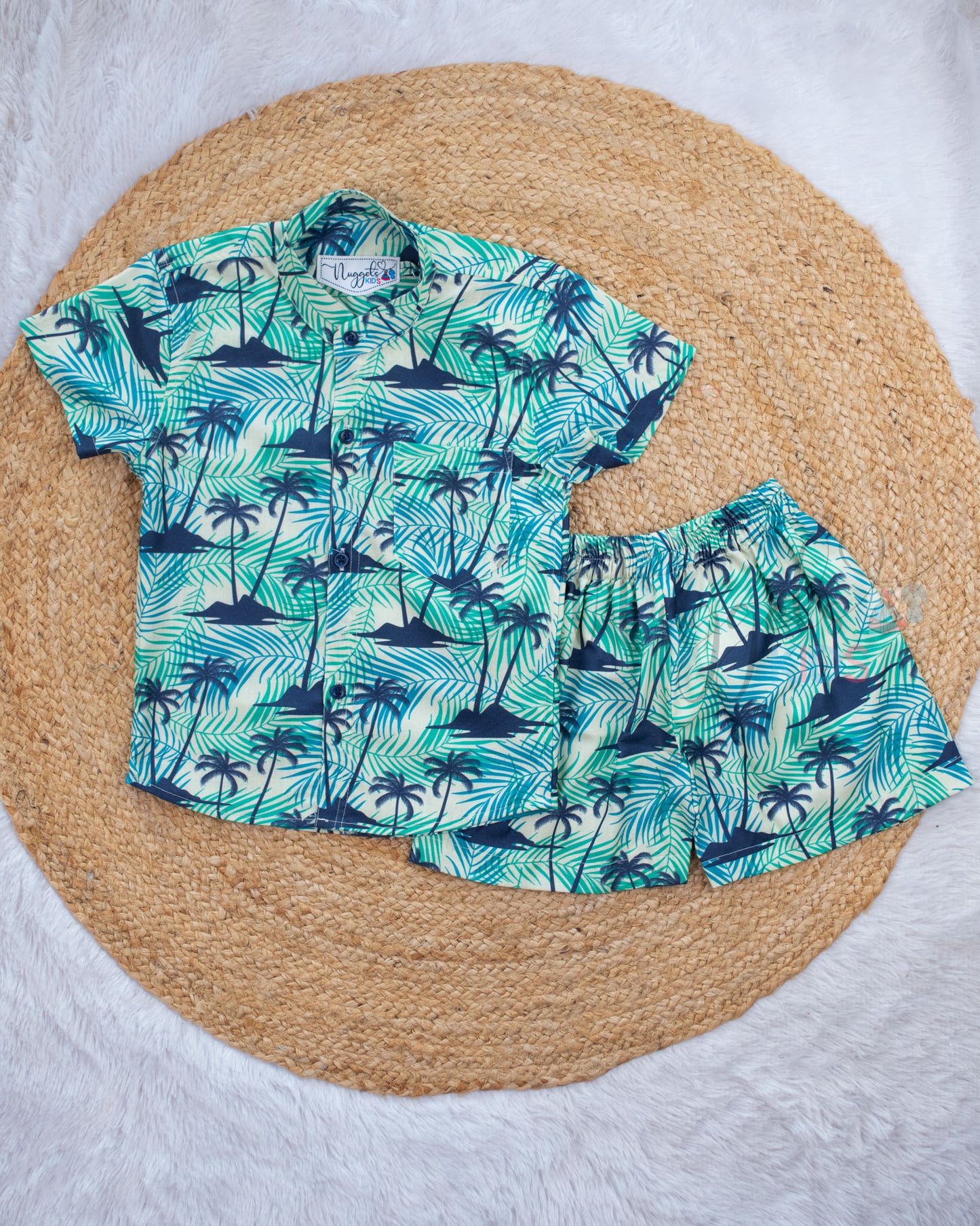 Ready to Ship: Wilderness Mode Viscose Cotton Co-ord Set