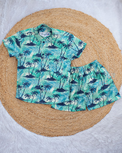 Ready to Ship: Wilderness Mode Viscose Cotton Co-ord Set