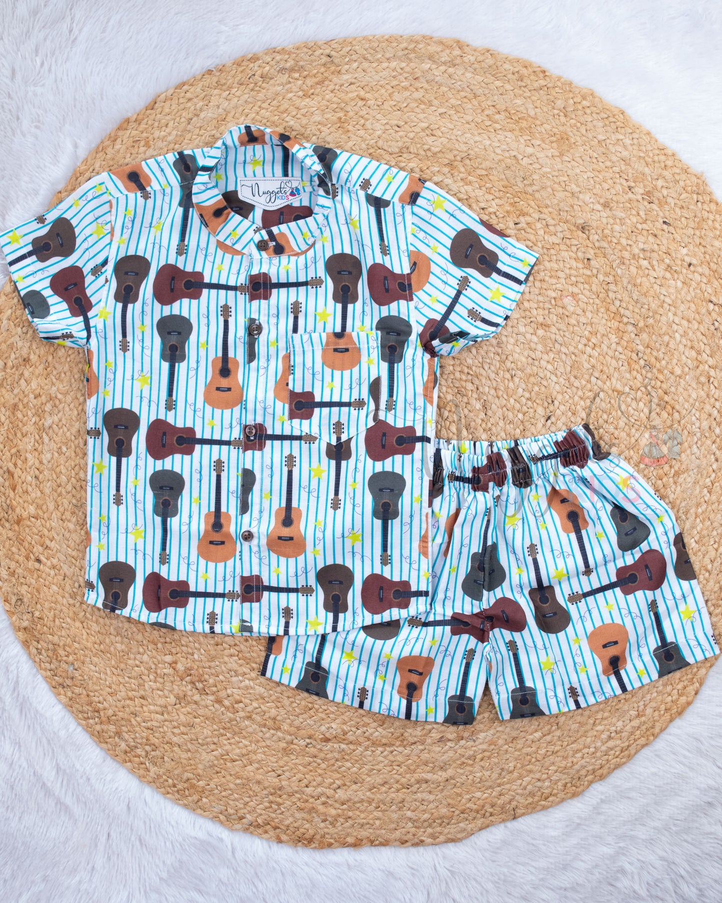 Ready to Ship: Music Vibe Linen Viscose Co-ord Set