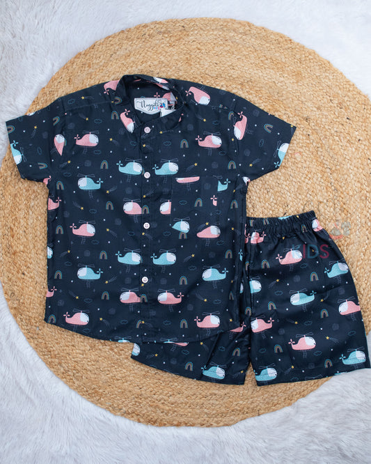 Ready to Ship: Rotor Ride Linen Viscose Co-ord Set